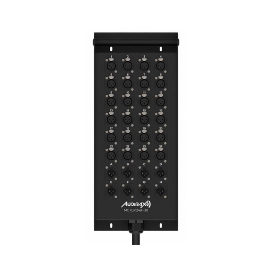 سنيك كيبل 30 متر 24 مدخل XLR و8 مخارج XLR Male مناسبًا للمسافات الكبيرة موديل MC XLR 24-8-30 Pro 30M ماركة Audibax