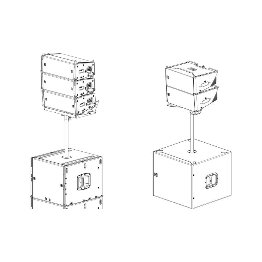 The JBL VTX PM Universal 35mm Professional Vertical Mount Base allows for easy and secure installation of audio systems at parties.