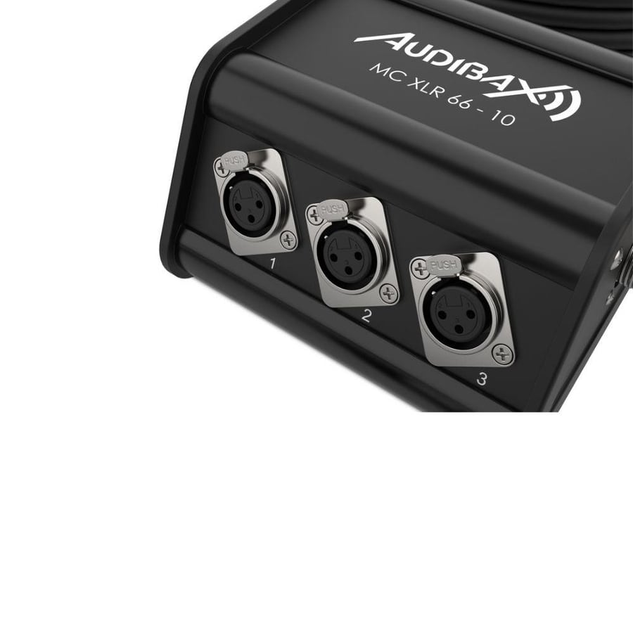 Audibax MC XLR 66-10 كيبل ستيدج بوكس 10 متر 6 مداخل XLR Line و 6 موصل XLR Male متعدد القنوات