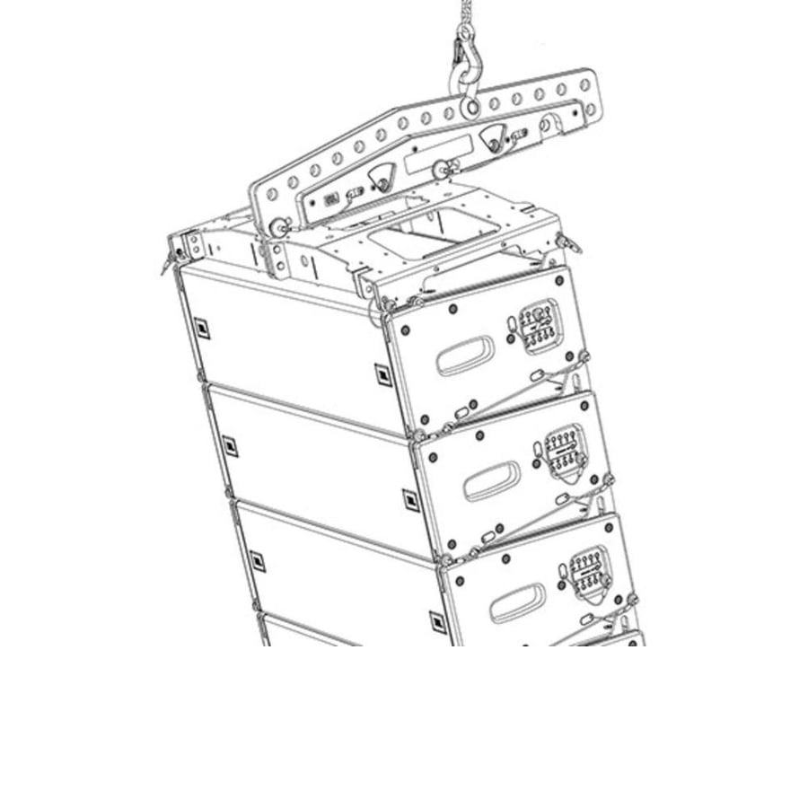 The JBL VTX A8 AF professional speaker suspension frame for VTX A8 Line Array systems offers high flexibility in suspension and angle adjustment within audio projects.