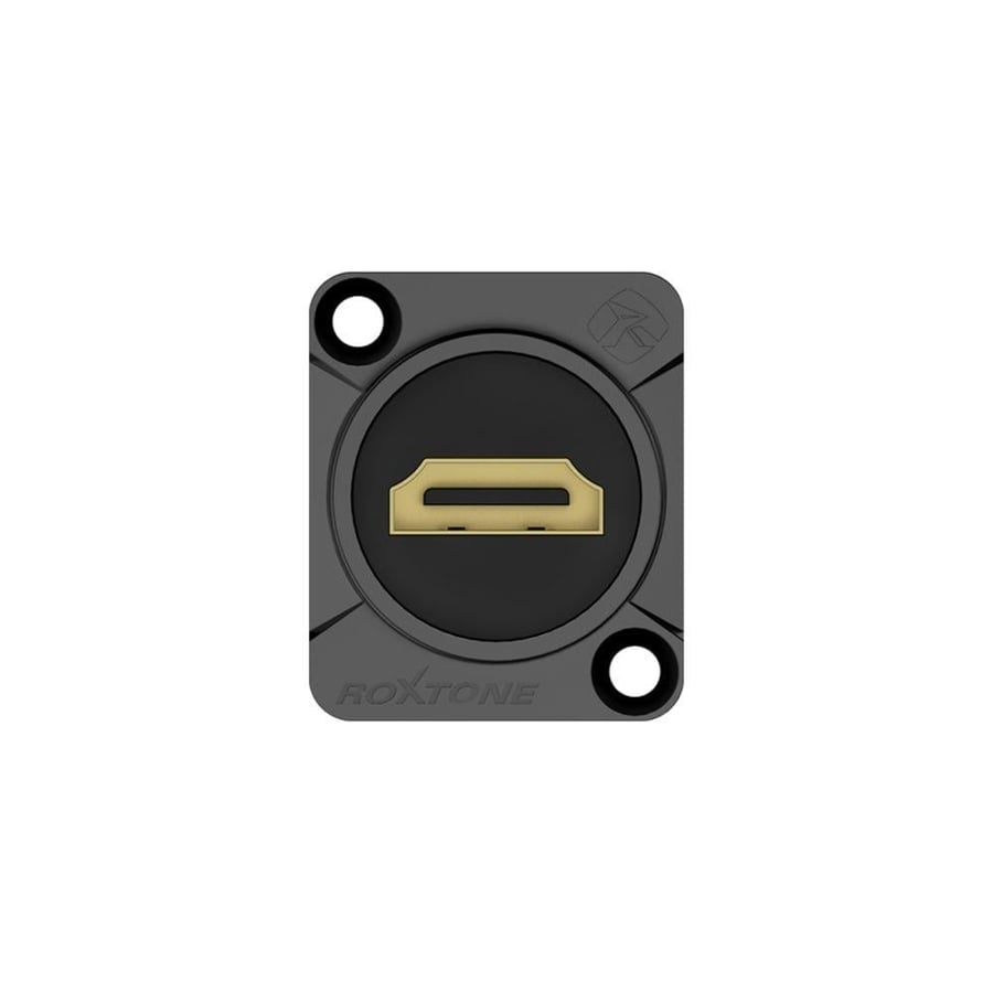 منفذ HDMI 2.0 احترافي للتركيب على اللوحات ماركة ROXTONE هيكل معدني مطلي بالنيكل ودعم تغذية مباشرة موديل RAH14DR-B
