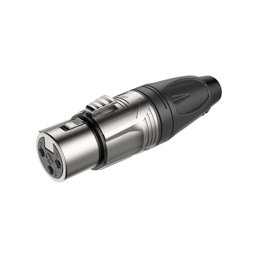 موصل XLR ثلاثي أنثى أسود بجودة عالية وموصلات ذهبية ماركة ROXTONE أداء احترافي وثبات طويل الأمد موديل RX3F-BGB