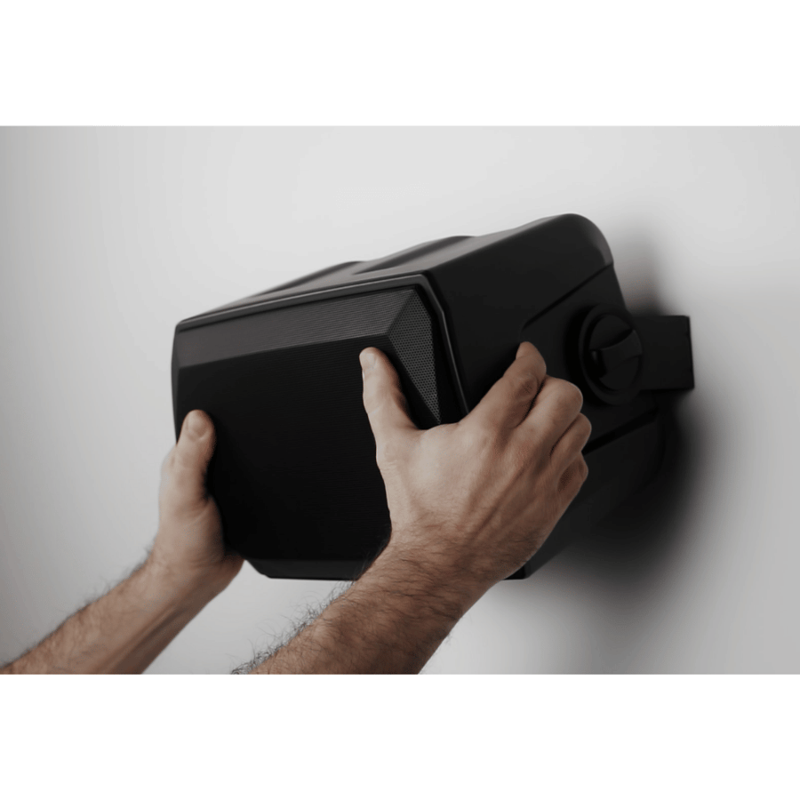 AMATE AUDIO 120W wall-mounted speakers, black, hexagonal design, rust-resistant, exceptional sound quality, suitable for indoor and outdoor use, model G7 BLACK