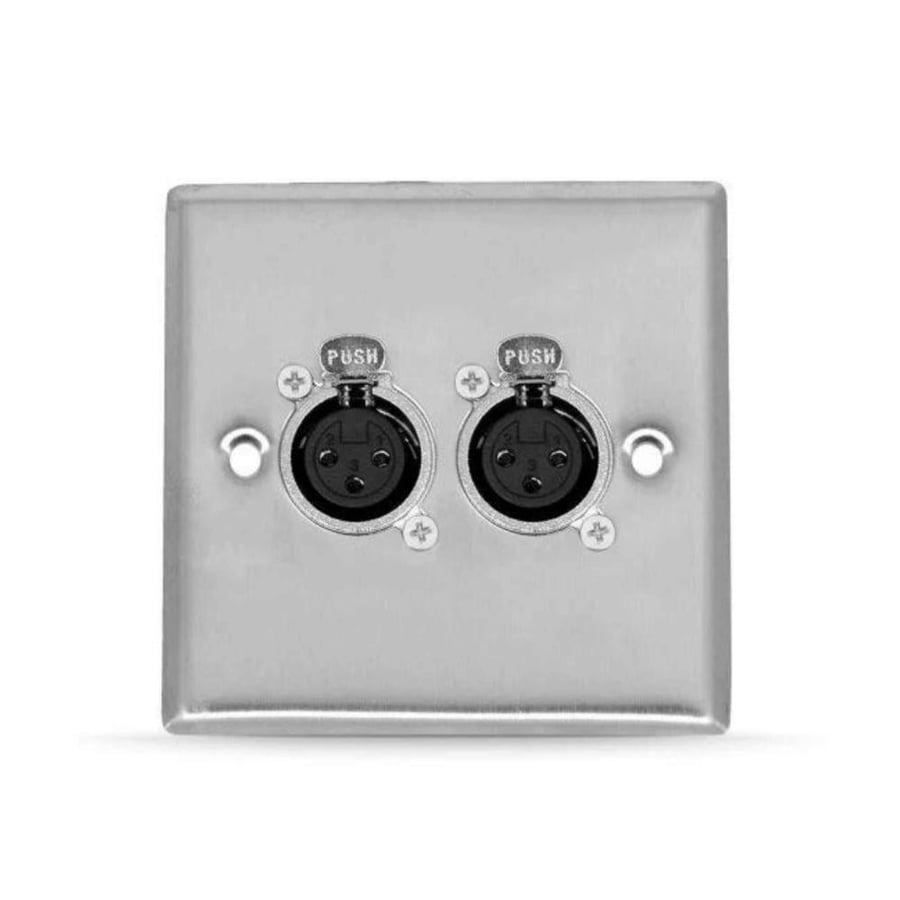 Dual Wall Mount Female XLR Microphone Point with Stainless Steel Lock