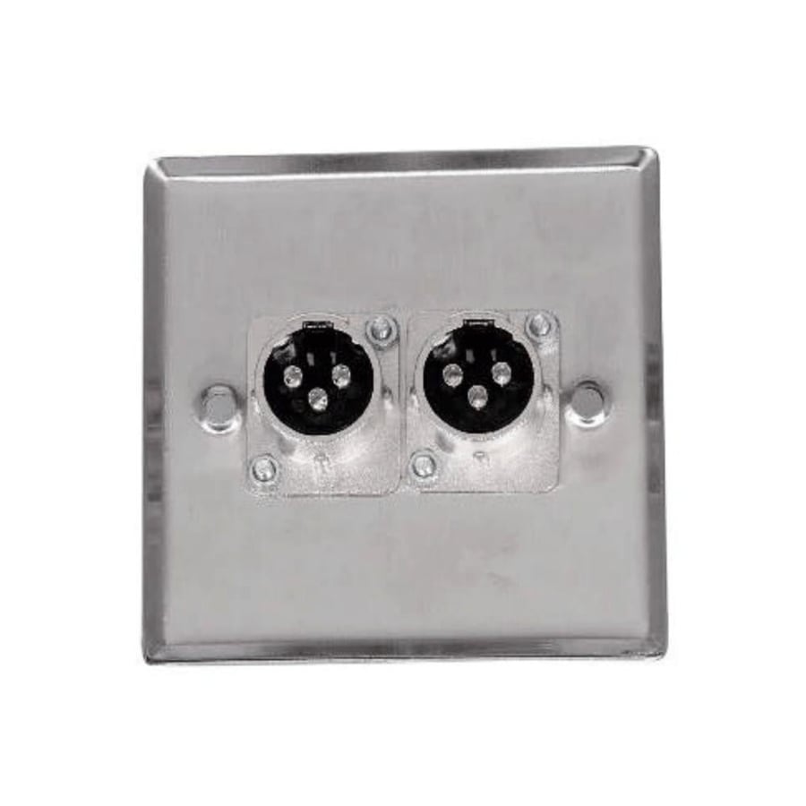 Dual Wall Mount Female XLR Microphone Point with Stainless Steel Lock
