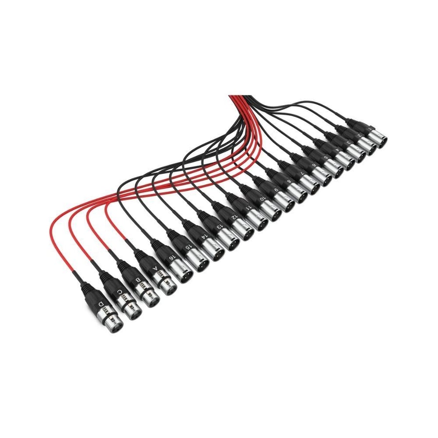 كيبل ستيدج بوكس 30 متر 16 مدخل XLR و 4 مخارج XLR متعدد القنوات لون اسود موديل MC XLR 164-30 ماركة Audibax