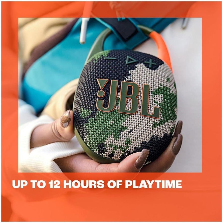 مكبر صوت بلوتوث كليب 5 محمول موديل JBLCLIP5BLU بصوت قوي أزرق ماركة JBL