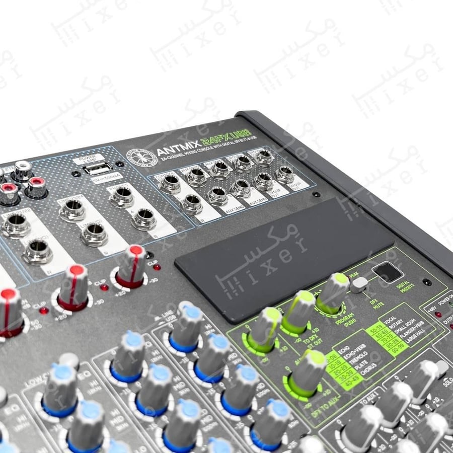 ANTMIX 24FX 24-Channel Bluetooth USB Audio Mixer - Professional Audio Mixing Unit with USB Port