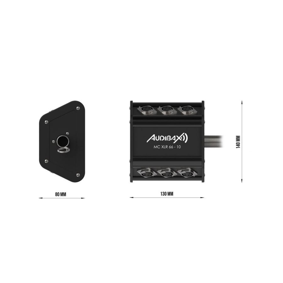 Audibax MC XLR 66-10 كيبل ستيدج بوكس 10 متر 6 مداخل XLR Line و 6 موصل XLR Male متعدد القنوات