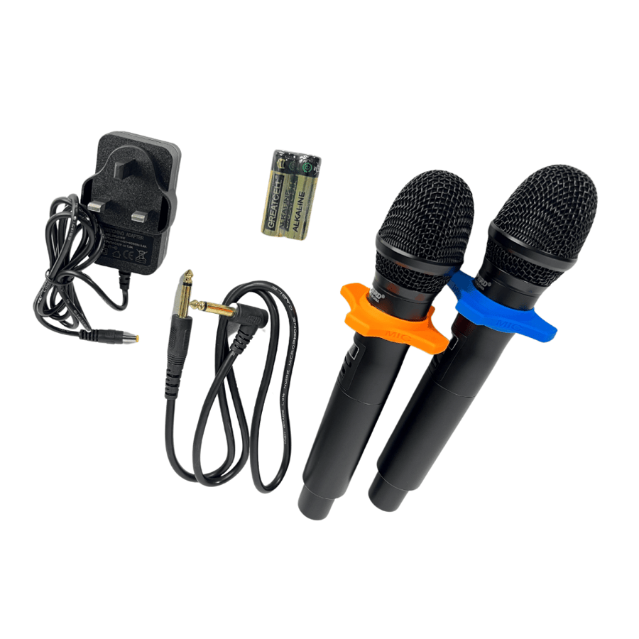 ميكروفون UHF لاسلكي مزدوج يدوي إحترافي مع جهاز استقبال SHUPERD AK-200M