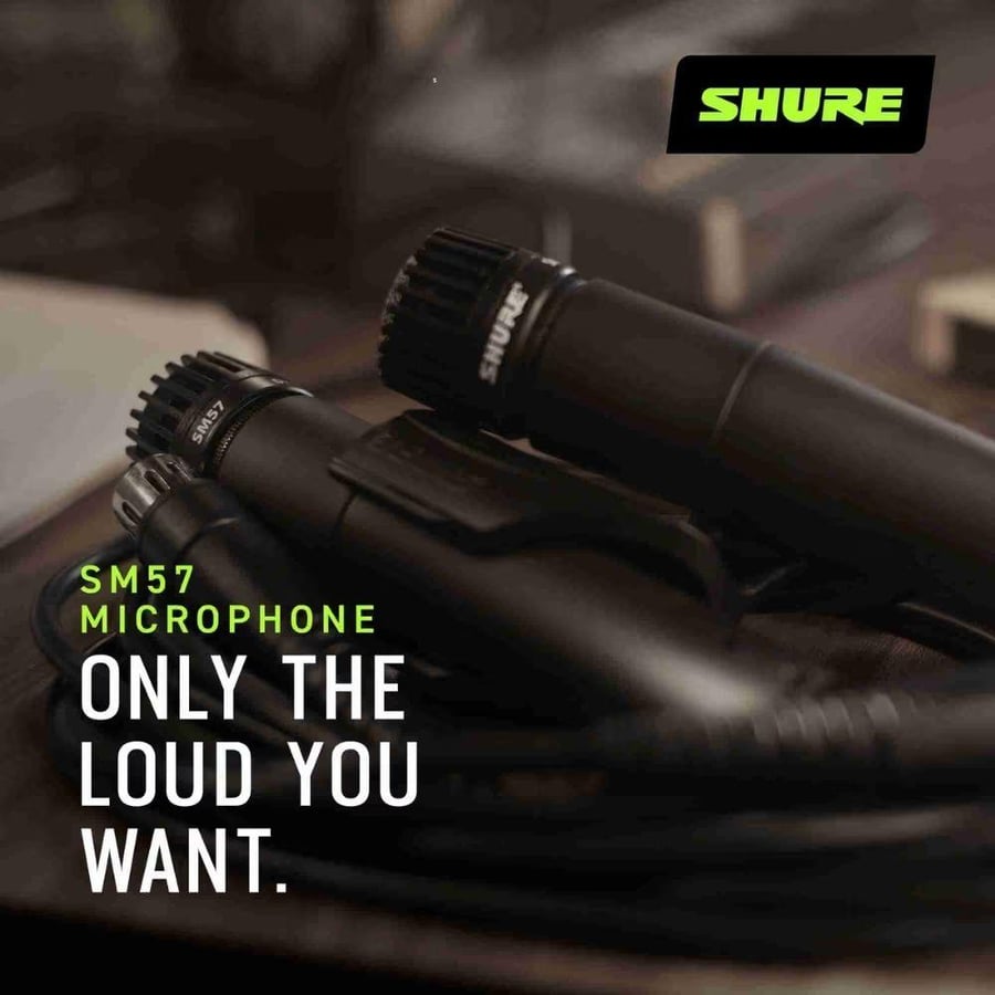 Shure SM57-LC ميكروفون ديناميكي ويتميز بتعدد استخداماته ومتانته العالية في الاستوديو للآلات الموسيقية
