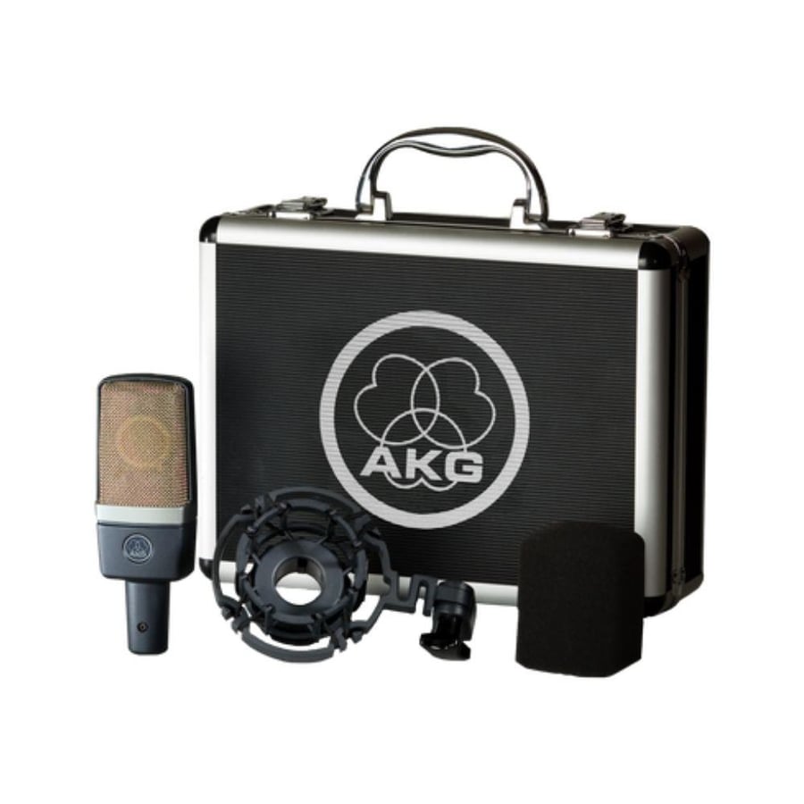 Professional condenser microphone with a large diaphragm, high studio performance, advanced recording accuracy, model C214, AKG brand.
