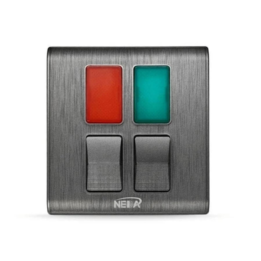 مفتاح طفاية احمر اخضر مزدوج مع إضاءة كهربائي عالي الجودة double switch