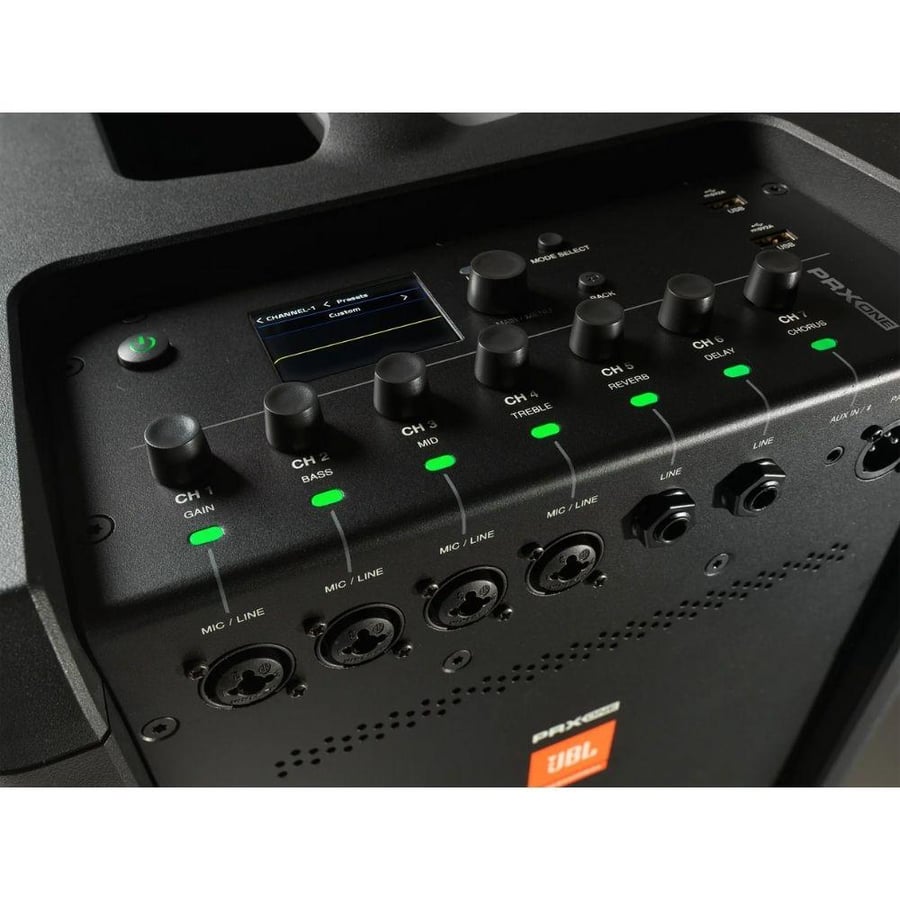 مكبر صوت عمودي احترافي مقاس 12 إنش قوة 2000 واط لنظام صوتي متكامل مع ميكسر وDSP JBL PRX ONE ماركة JBL
