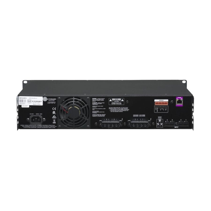 Crown Power Amplifier 4-Channel 600W Per Channel – Mid-High Performance for Commercial Projects and Places of Worship CDi 4|600