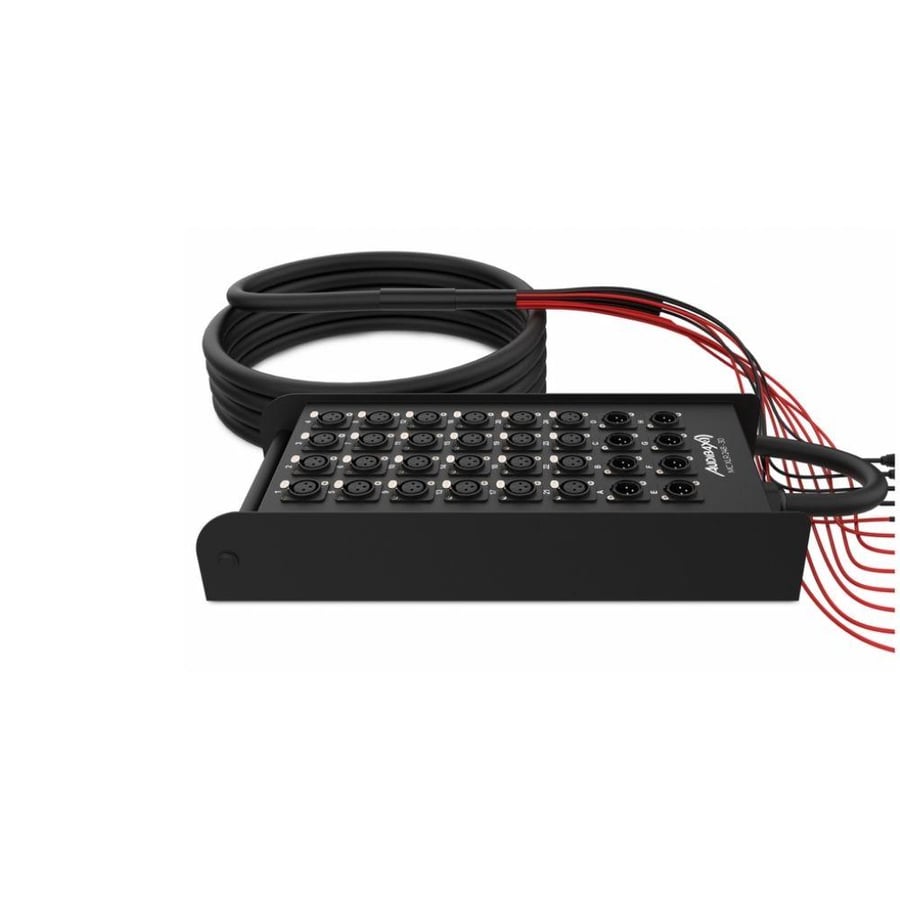 سنيك كيبل 30 متر 24 مدخل XLR و8 مخارج XLR Male مناسبًا للمسافات الكبيرة موديل MC XLR 24-8-30 Pro 30M ماركة Audibax