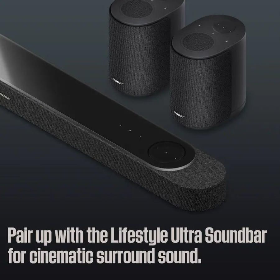 Bose Lifestyle Ultra مكبر صوت بلوتوث متعددة الغرف مع Wi-Fi وBluetooth وAlexa باللون الأسود مدمج