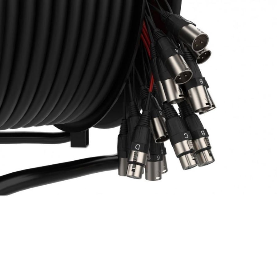Audibax Pro MC XLR 164-30 Drum كيبل ستيدج بوكس 30 متر 16 مدخل XLR متعدد القنوات من نوع Reel MultiCore