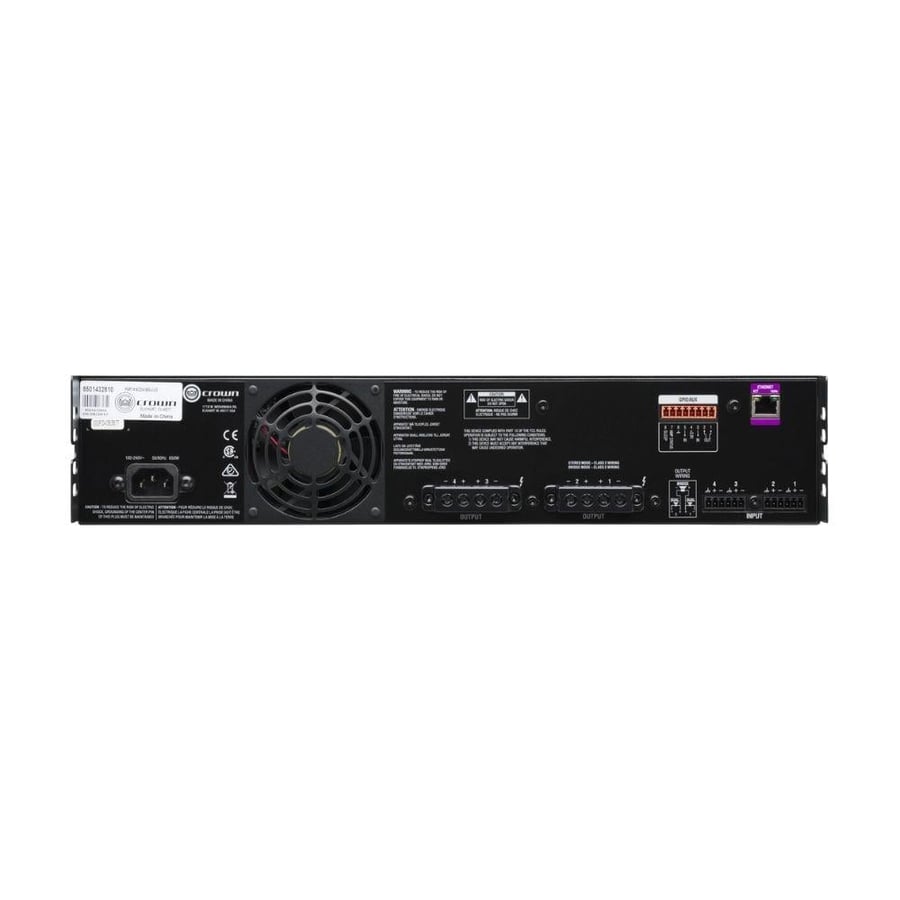 Crown Power Amplifier 4-Channel 600W Per Channel – Mid-High Performance for Commercial Projects and Places of Worship CDi 4|600