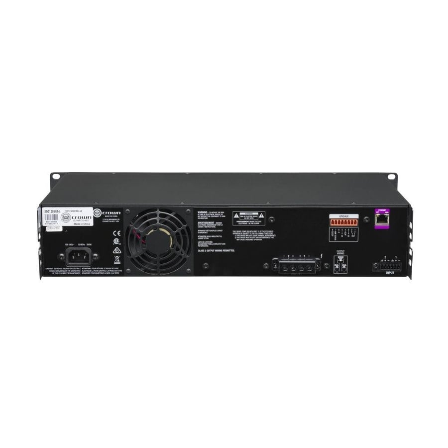 Crown Power Amplifier, 2-channel, 300W per channel, ideal solution for small and medium-sized businesses, with DSP and network control. CDi 2|300