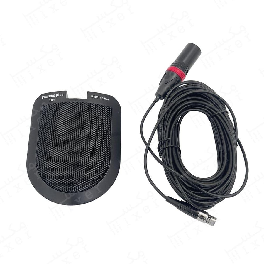 ميكروفون سجود كوندنسر موديل Prosound أحادي الاتجاه بجودة صوت احترافية مع مضخم إشارة داخلي وكابل 10 أمتار موديل 101