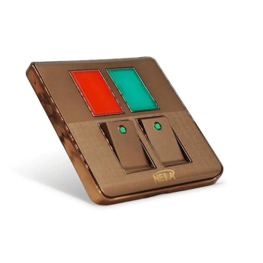 مفتاح طفاية احمر اخضر مزدوج مع إضاءة كهربائي عالي الجودة double switch