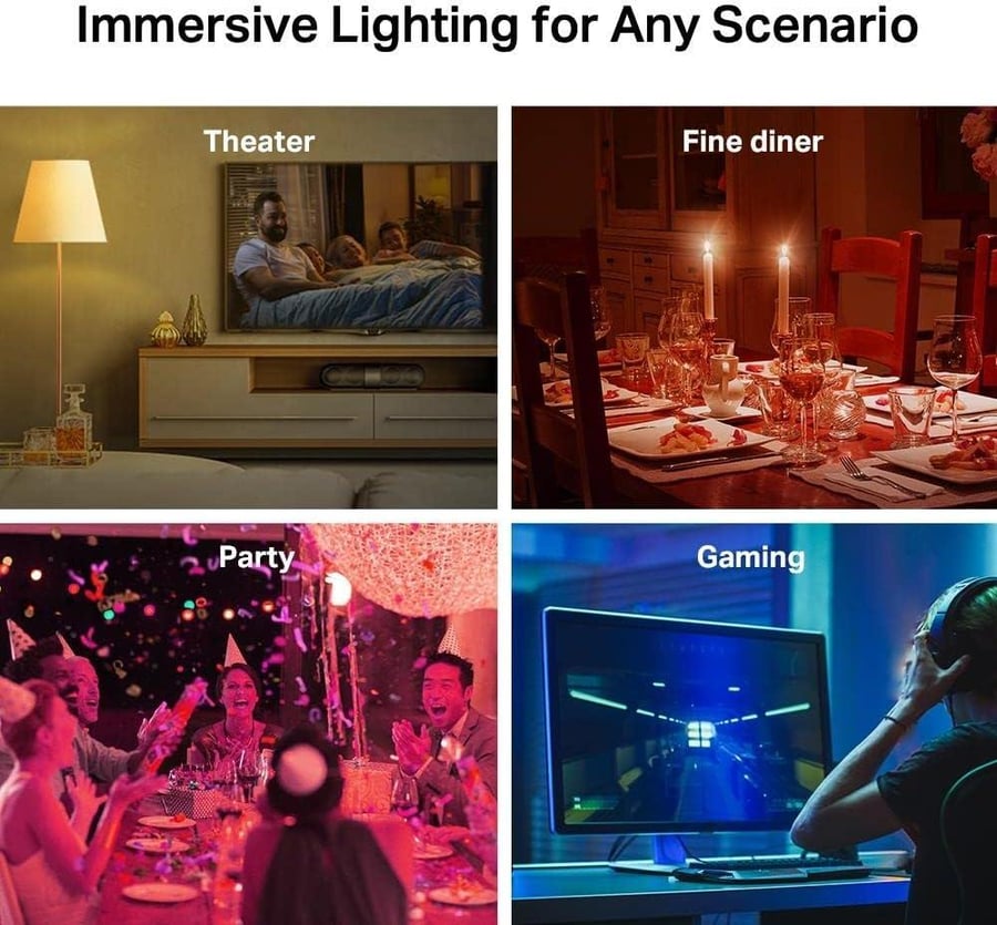 مصباح LED ذكي واي فاي E27 متعدد الألوان قابل للتعتيم يعمل مع اليكسا وجوجل مع مؤقت وجدول زمني