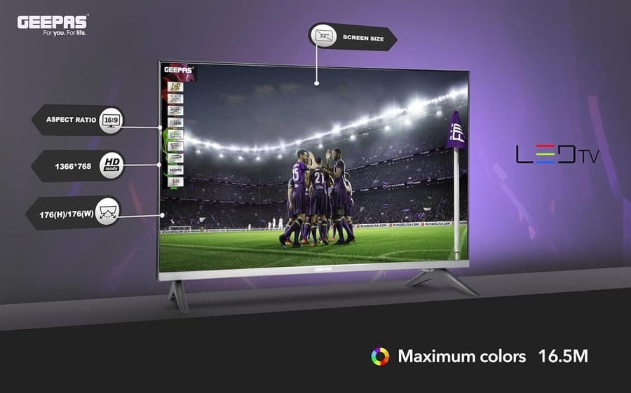 تلفزيون جيباس 32 بوصة HD LED