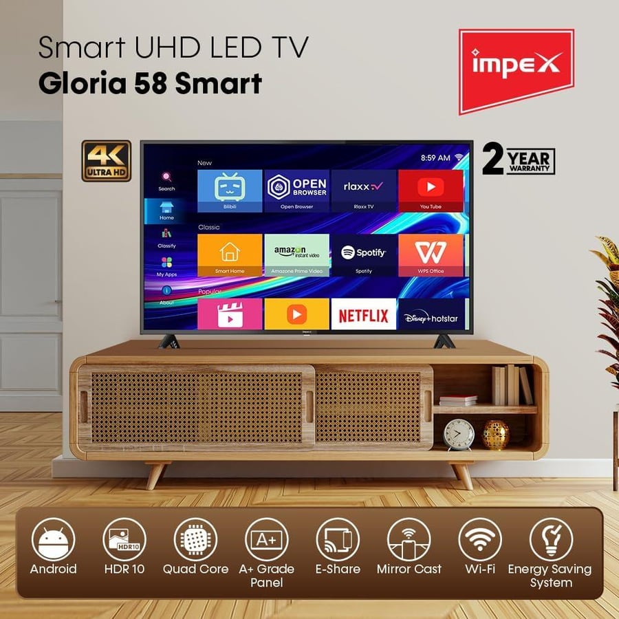 تلفزيون إمبيكس الذكي 58 بوصة 4K