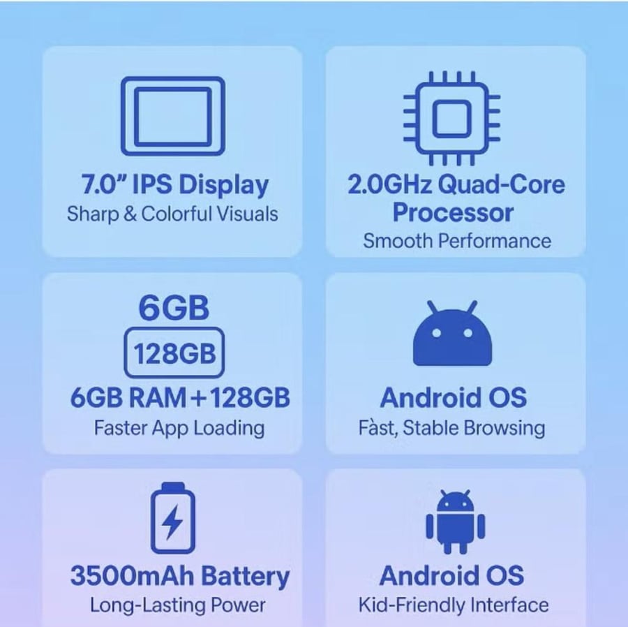 تابلت Oteeto Tab 72  بحجم ذاكرة 128 و 6 رام 5G WI-FI