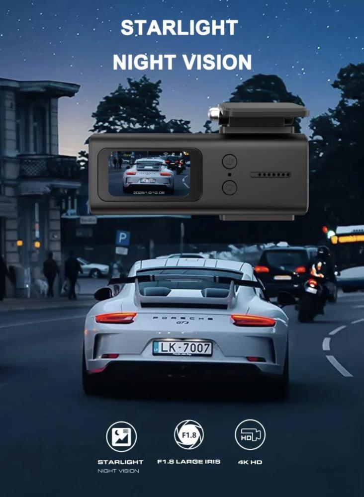 داش كام امامي خلفي 4K phone planet مع كيبل obd مشغل 24 ساعة