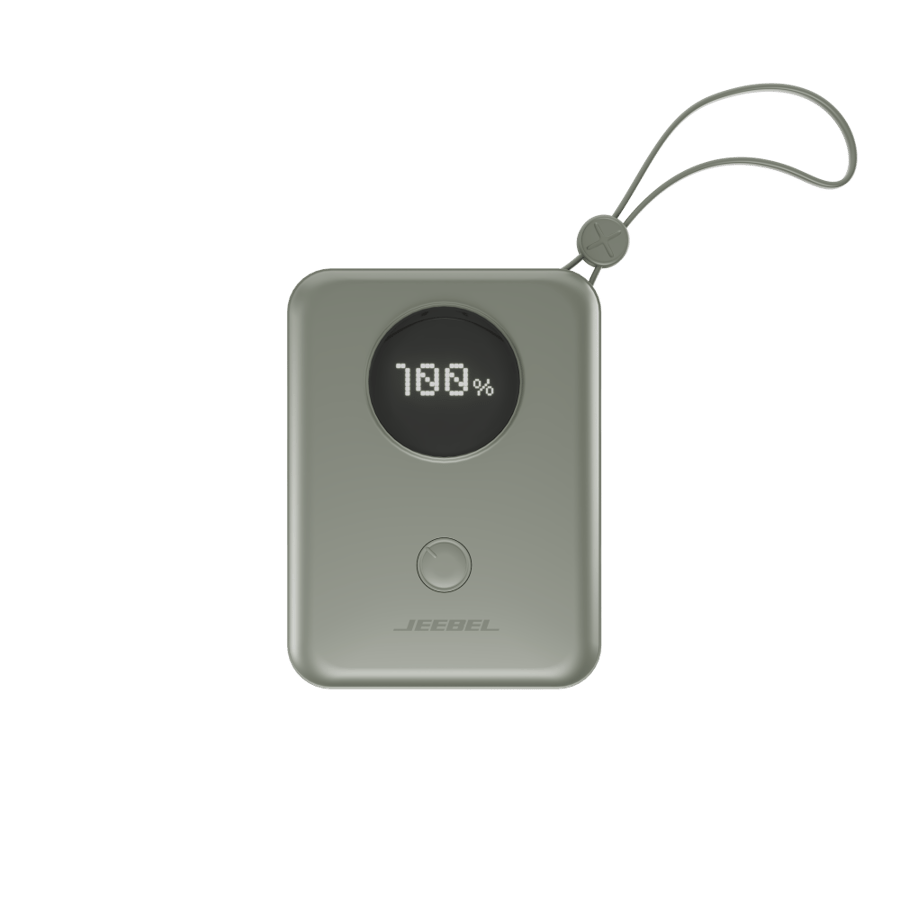 Jeebel باور بانك 10000mAh بشاشة رقمية – PD سريع 22.5W مع كابلات Lightning وType-C مدمجة – 4 ألوان