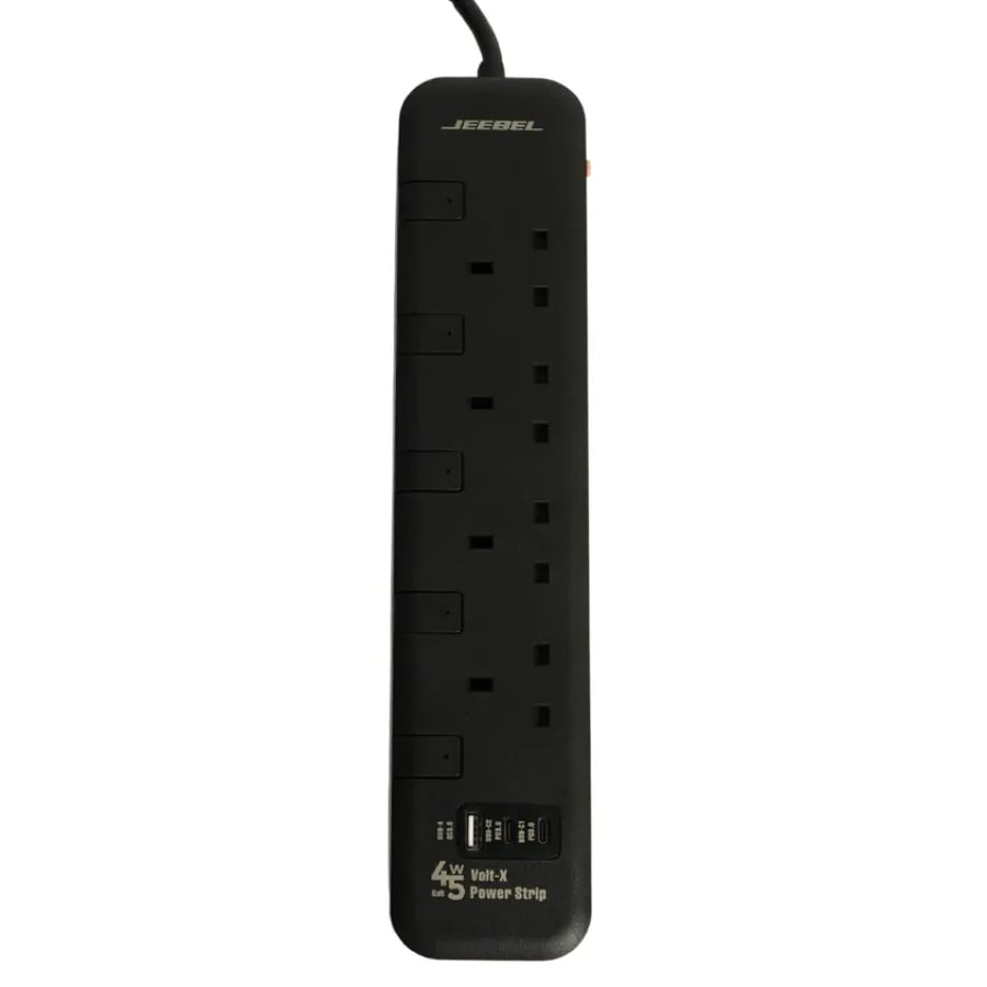 توصيلة جيبل الكهربائية معتمدة SASO 2990 واط | شحن GaN سريع 45 واط 4 مخارج UK مستقلة + USB-C و USB-A حماية متقدمة وأمان عالي للأجهزة