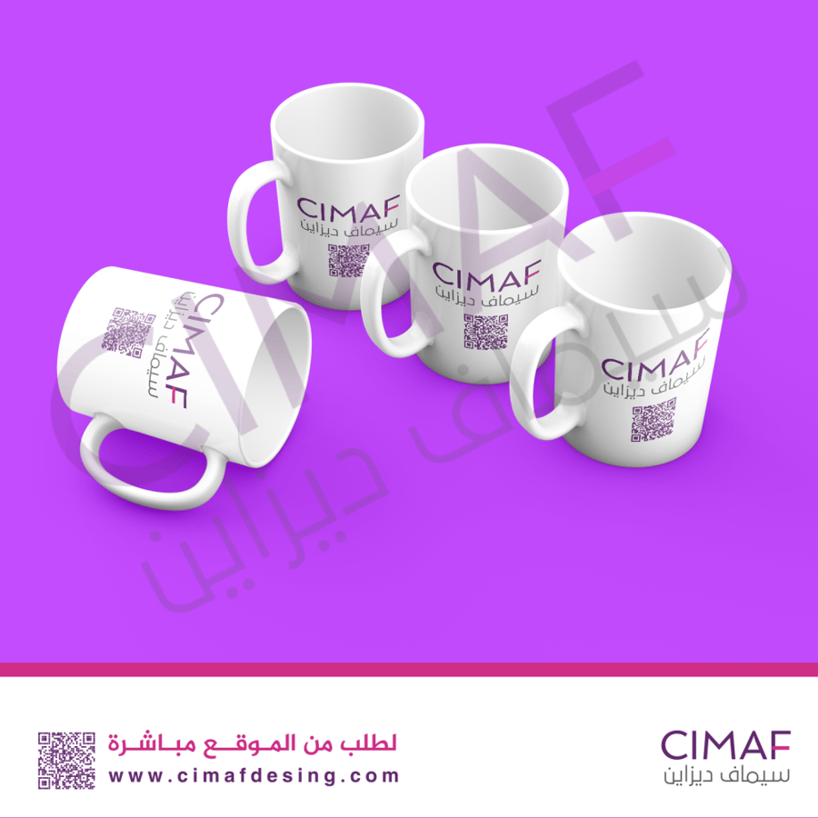مج مجات  كوب اكواب  مطبوعة  ابيض
