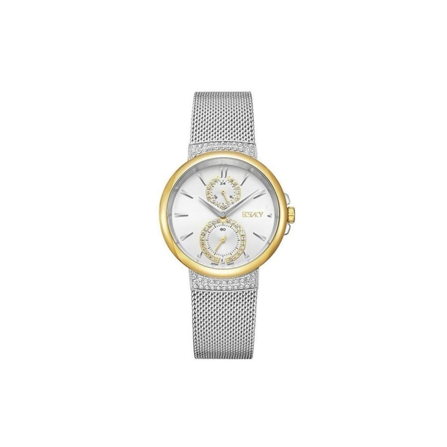 ساعة إكستاسي صن راي بقرص فضي للنساء|ECSTACY Women's Silver Sunray Dial Watch