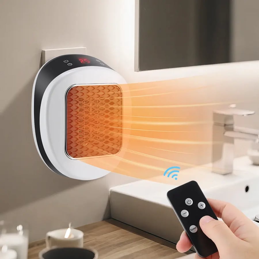 سخان كهربائي محمول 600W مع تحكم عن بعد