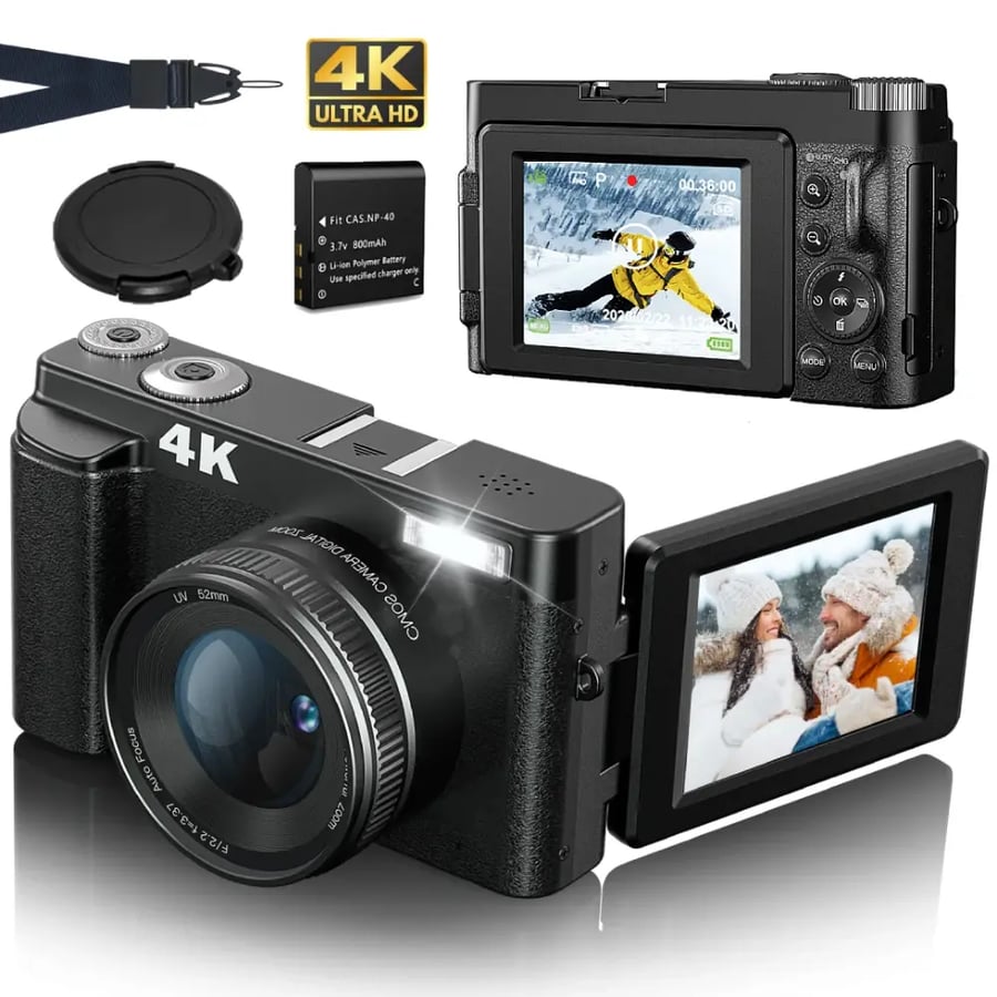 كاميرا MELCAM 4K 48MP بشاشة 3 بوصة