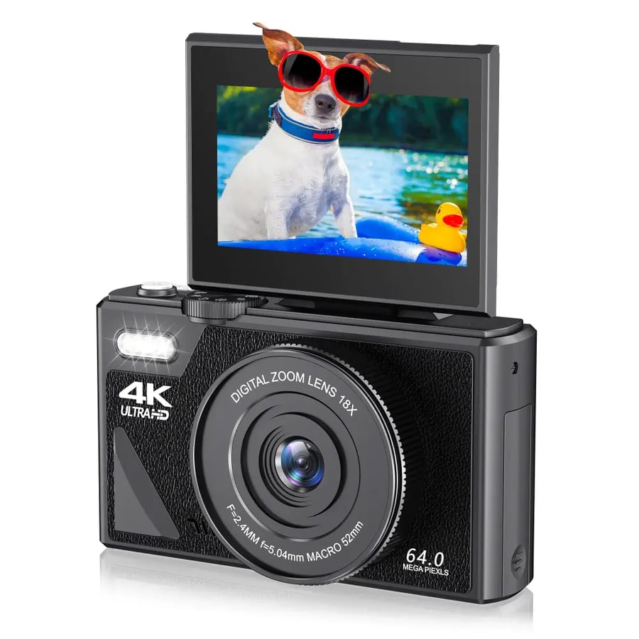 كاميرا رقمية 4K 18X بشاشة 3 بوصة قابلة للطي