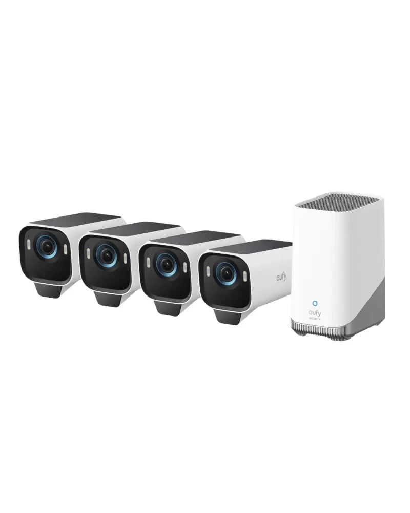 كاميرا EufyCam S3 Pro 4K – طقم 2 كاميرا خارجية تعمل بالطاقة الشمسية مع رؤية ليلية ملونة