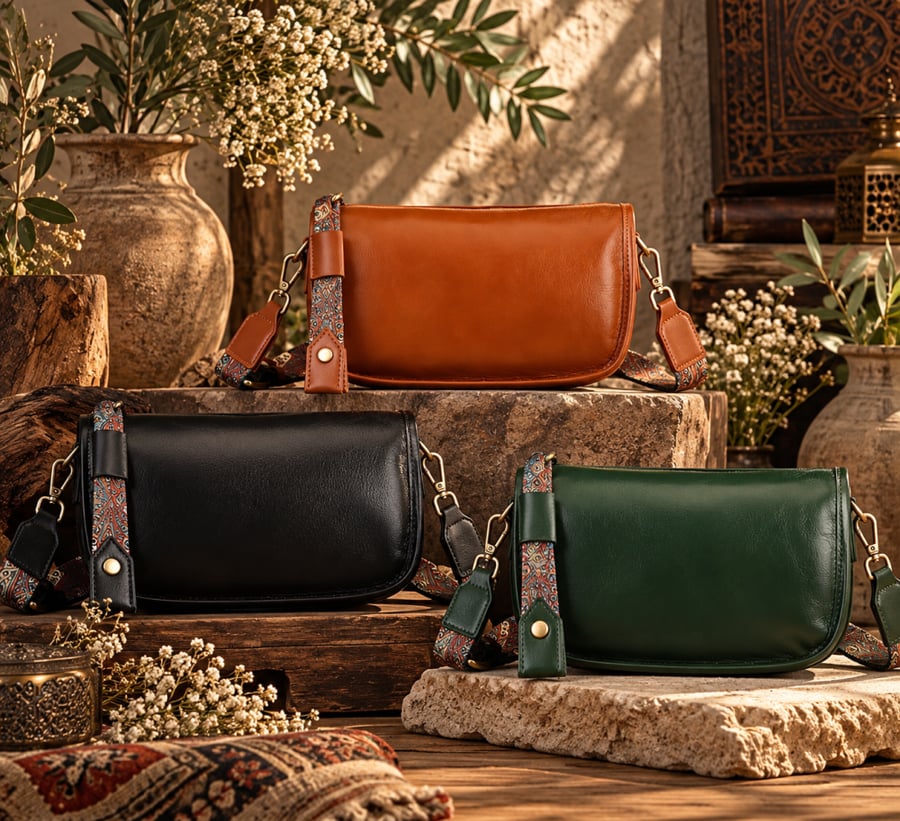 Women's handbag, made of genuine leather, practical and elegant design, suitable for everyday use, black color