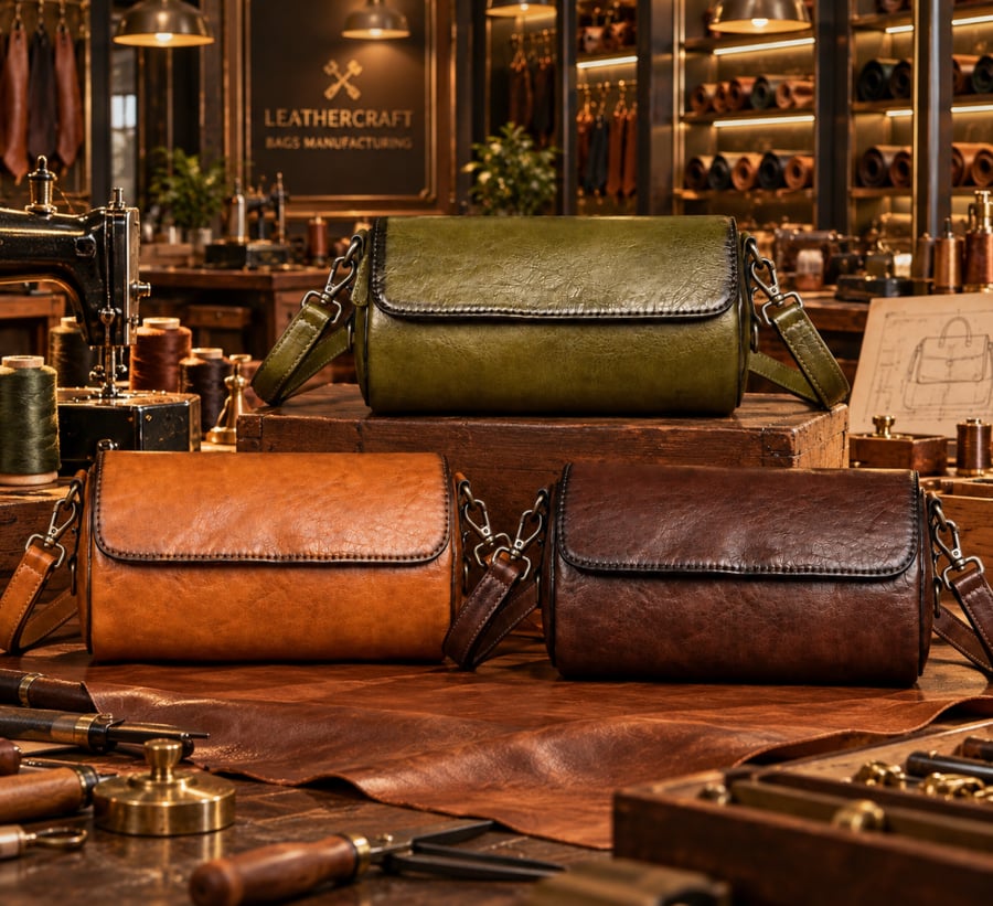 Women's handbag, genuine leather, cylindrical shape, antique polished, exceptional, chocolate brown color