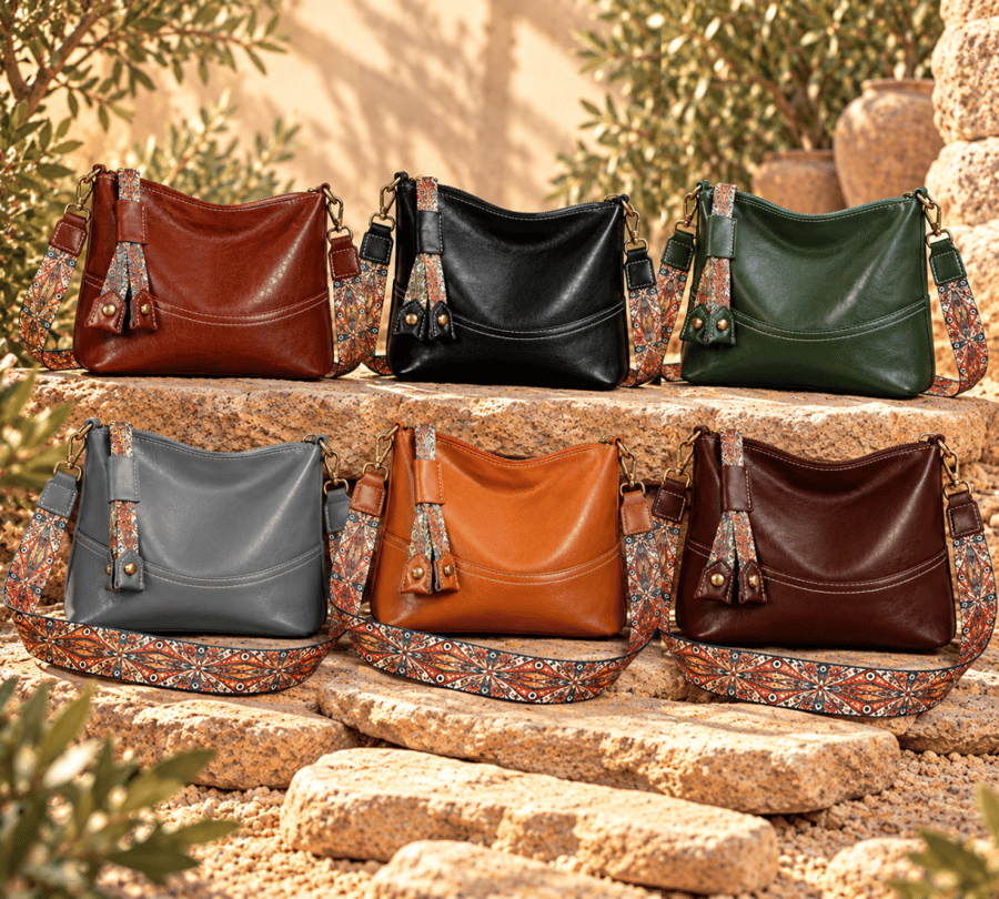 حقيبة نسائية , من الجلد الطبيعي , شعار (KENAN LEATHER) من الخارج , عملية , لون رمادي