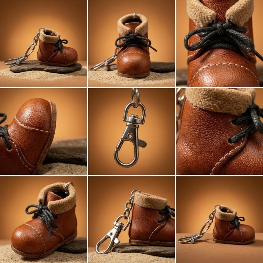 تعليقة وميدالية (جزمة) من الجلد الطبيعي