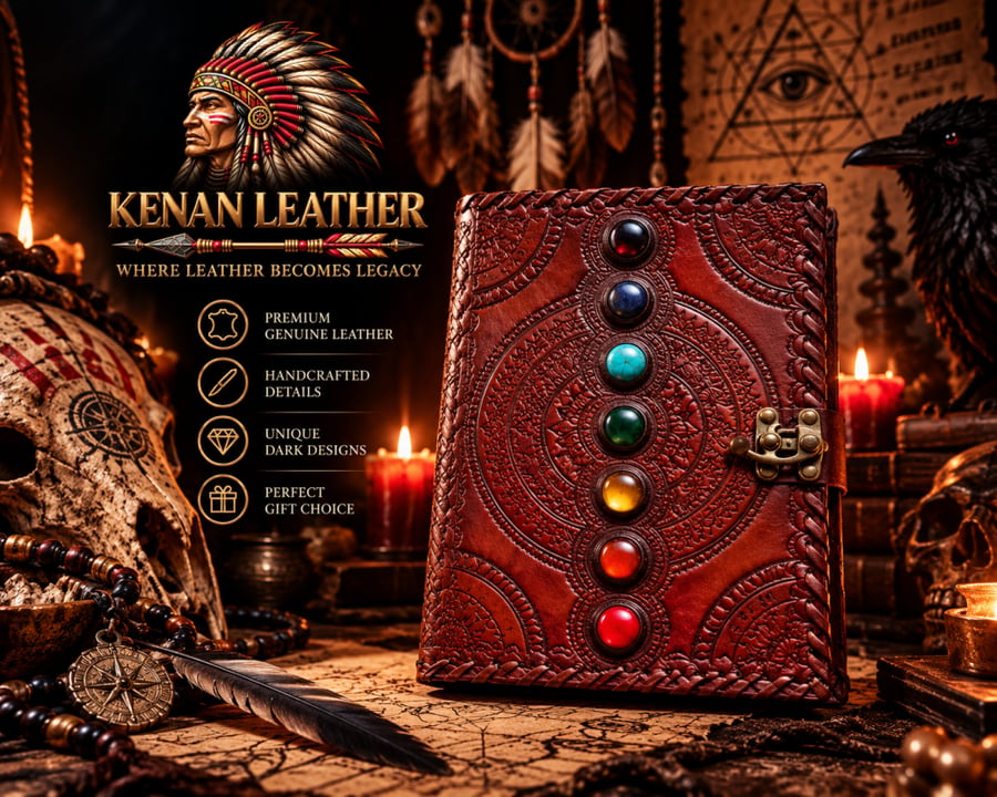 (Gemstone) Notebook made of 100% natural cowhide