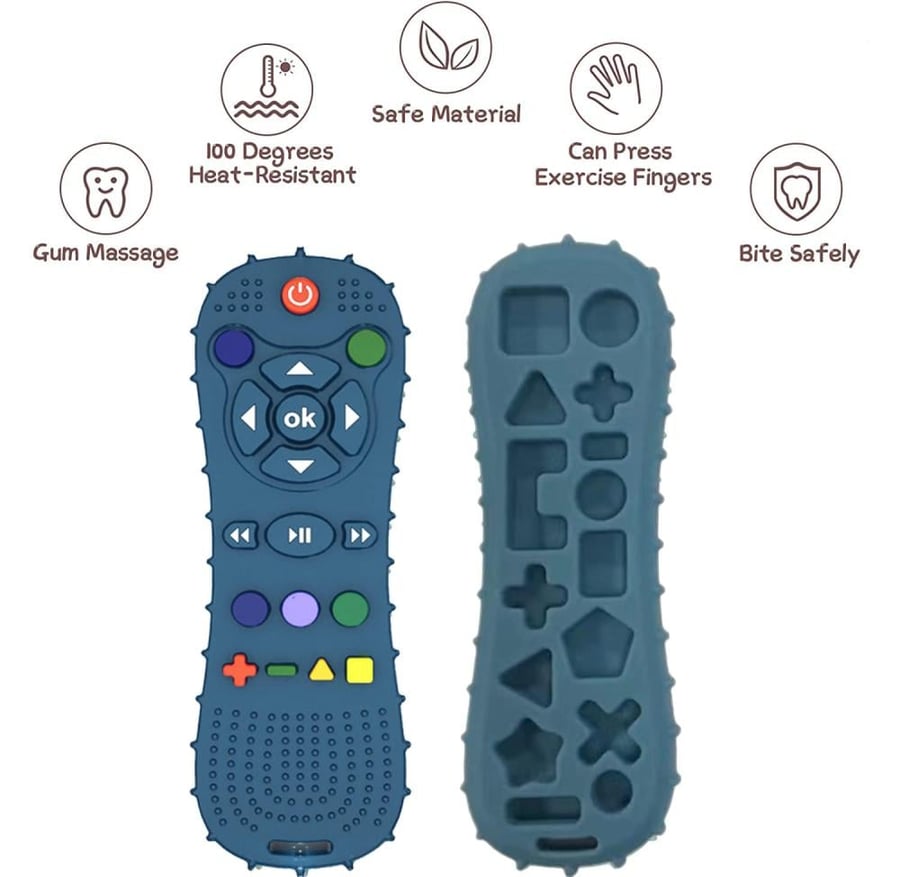 Baby Teether Toy Chew Toy for Babies 0-3-6-12-24 Months TV Remote Control Shape Teething Relief