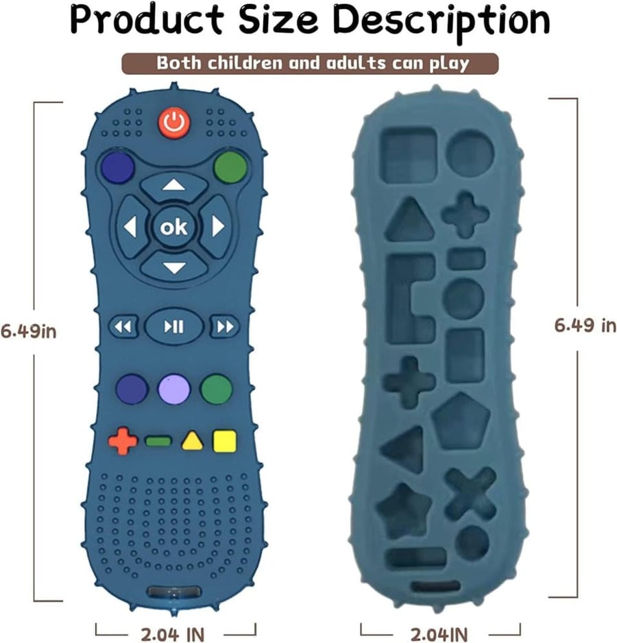 Baby Teether Toy Chew Toy for Babies 0-3-6-12-24 Months TV Remote Control Shape Teething Relief