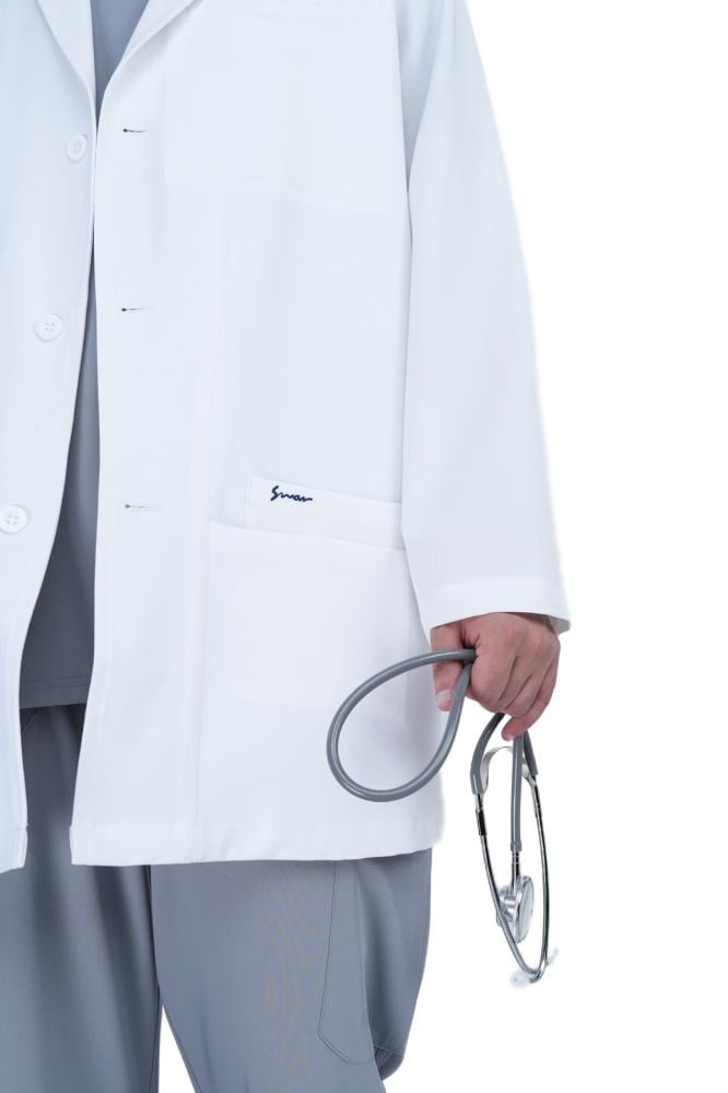 Men's Modern White Labcoat - (Off-white color - Lightweight fabric)