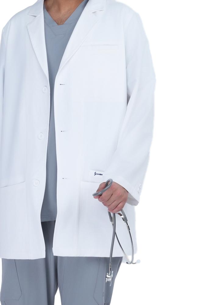 Men's Modern White Labcoat - (Off-white color - Lightweight fabric)