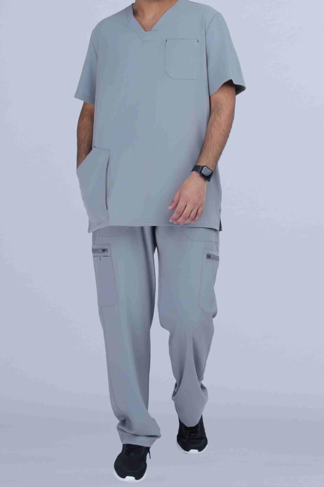 Men's Modern Scrub Light Gray