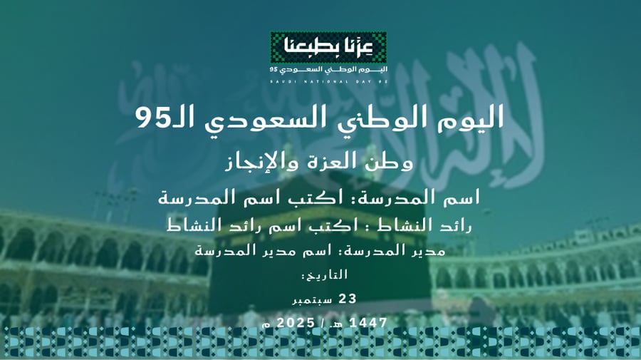 PowerPoint presentation for the 95th Saudi National Day with an interactive quiz